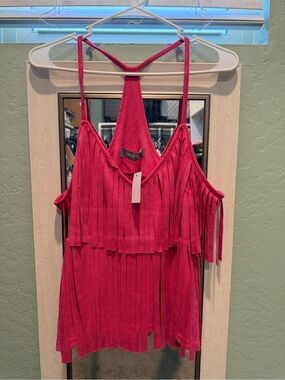 Blue Planet Red Fringe Tank Top